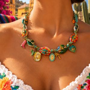 Image Collier Mexico - Coquillages, Cauris et Pendentifs en Acier Inoxydable
