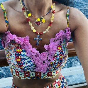 Image Double Collier Collier Fait Main – Cadeau Poétique et Unique pour Noël ou Anniversaire Model positano model unique 