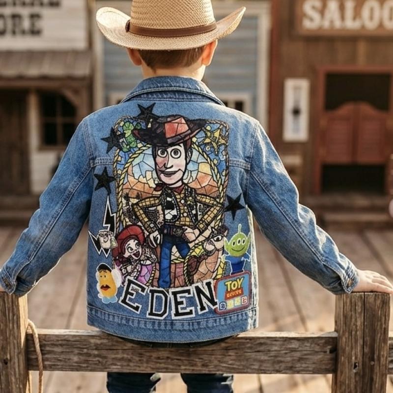 Décor cow-boy Toy  “Vestes en Jean Personnalisées & Féeriques pour Enfants – Cadeaux Uniques pour Noël et Anniversaires
