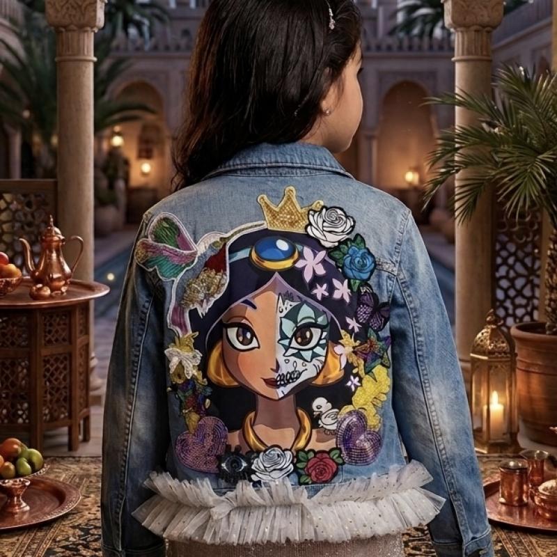 décor, miroir de Jasmine  “Vestes en Jean Personnalisées & Féeriques pour Enfants – Cadeaux Uniques pour Noël et Anniversaires