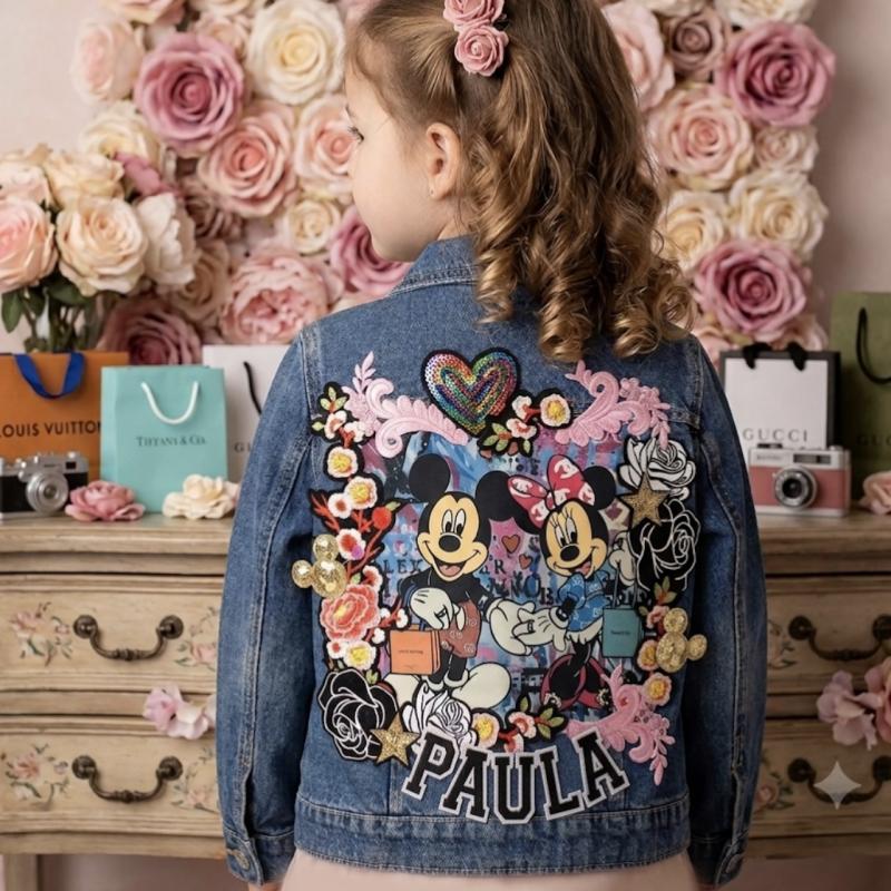 decor love bling bling  “Vestes en Jean Personnalisées & Féeriques pour Enfants – Cadeaux Uniques pour Noël et Anniversaires