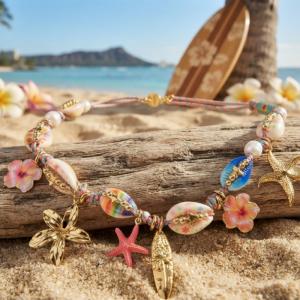 Image Collier Honolulu | Coquillages, Cauris et Acier Inoxydable