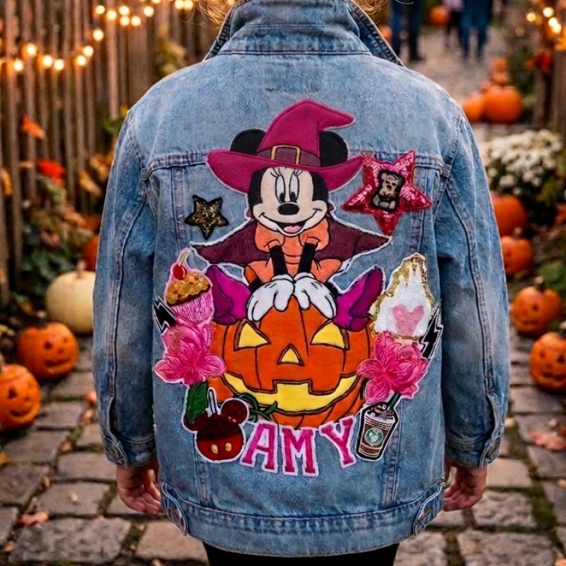 décor, Halloween Mouse  “Vestes en Jean Personnalisées & Féeriques pour Enfants – Cadeaux Uniques pour Noël et Anniversaires