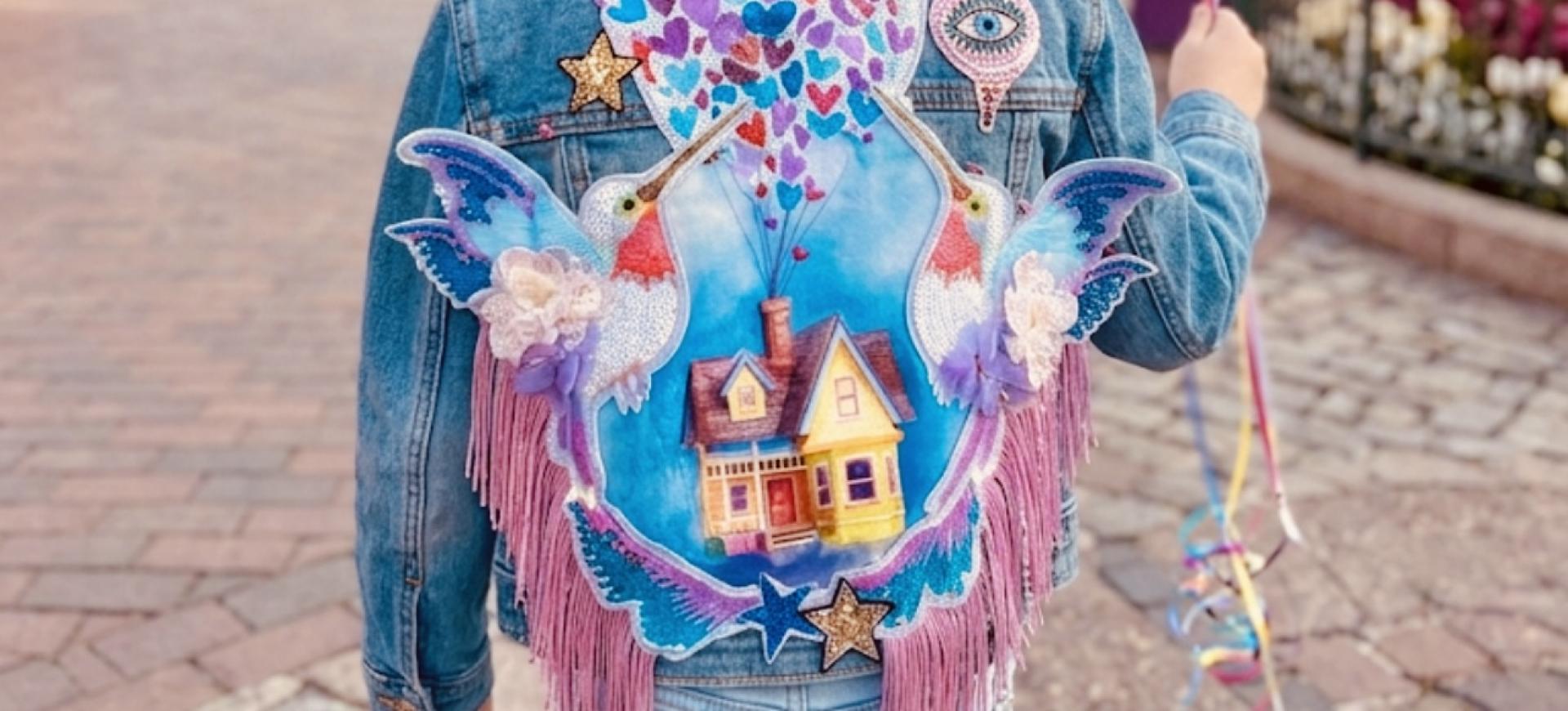 Image Décor Ballons dreams sur veste en jean basique