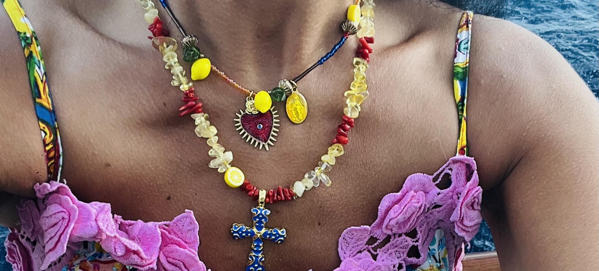 Image Double Collier Collier Fait Main – Cadeau Poétique et Unique pour Noël ou Anniversaire Model positano model unique 